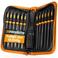 Professionelles Feilenset mit 13 Teilen, inkl. Etui und verschiedenen Arten von Feilen für Metall und Holz