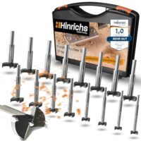 Vollständiges Holzbearbeitungset für Profis und Heimwerker, Forstnerbohrer Set 17 teilig im Koffer mit Bohrern von 15 bis 40 mm Durchmesser für Möbelbau, Scharnierlöscher und Türbeschläge