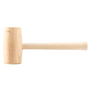 Holzhammer Rund, Schreiner Klüpfel 290 mm lang, Holzklüpfel Rund, Schreinerhammer, Schreinerklüpfel mit Rundkopf, Kopfdurchmesser 70 mm, Hammer 400 gramm für Holzarbeiten