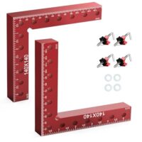 Housolution 90 Grad Winkelspanner mit Aluminiumlegierung und roter Farbe, ideal für verschiedene Anwendungen wie Montage von Schränken, Fotorahmen und Haushaltsgegenständen.