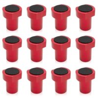 Infreecs 12 Stück Aluminiumlegierung Bankhaken, Bank-Hundeklemme Holzbearbeitung Tisch Spannbacken Werkbank Positionierung Hobelstopfen Hunde-Klemme Hobelbank Zubehör, 20mm Hundeloch (Rot)