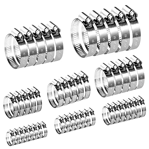 Schlauchklemmen-Set mit 8 Größen, für Haus, Garten, Pool, Gasrohr und Wasserrohr