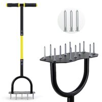Jardineer Rasenlüfter Spike Metall, manueller Aerifizierer für effektive Rasenbearbeitung und Bodenbelüftung
