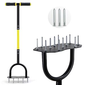 Jardineer Rasenlüfter Spike Metall, manueller Aerifizierer für effektive Rasenbearbeitung und Bodenbelüftung