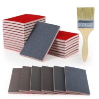 Schleifschwamm-Set von KACNON - 20 Stück weich, flexibel, Nass-Trocken-Schleifpapier mit 180 Körnung für Holz, Trockenbau, Metall und Farbe