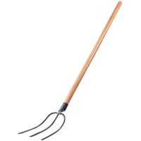 KADAX Heugabel aus Stahl mit langem Holzstiel, Gartenforke, Spatengabel, Grabegabel, Drahtgabel, Gartengabel, Dunggabel (3 Zinken)