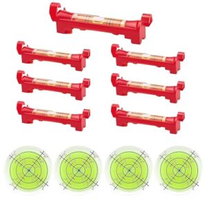 KAIYAYA 11 Stück Schnurwasserwaage, Libelle Wasserwaage Mini Bubble Schnureisen Profi, Richtschnur Wasserwaage Set, für Maurerarbeiten/Klempnerarbeiten/Rinnenarbeiten Genau Maßnahme Spirit Level