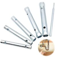 Rohrsteckschrauben und Kipphebel in verschiedenen Größen für den Einbau und die Reparatur von Fallrohren, Spülen und Wasserhähnen. Hochwertiges Werkzeugset aus kohlenstoffreichem Stahl mit verzinkter Oberfläche.