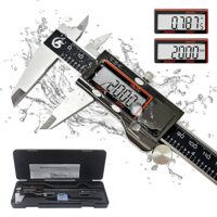 KETOTEK Messschieber Digital 150mm/6 Zoll mit Ersatzbatterie und LCD Display für Haushalt und Industriemesung, wasserdicht und staubdicht