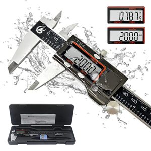 KETOTEK Messschieber Digital 150mm/6 Zoll mit Ersatzbatterie und LCD Display für Haushalt und Industriemesung, wasserdicht und staubdicht