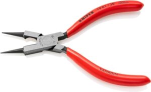 KNIPEX Rundzange mit Schneide, Kunststoff überzogen, schwarz atramentiert, 130 mm, hochwertiges Werkzeug für Heimwerker, feine Draht- und Silberschmuckarbeiten, präzisionsgeschliffene Form, Anbiegen von Drahtösen