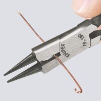 KNIPEX Rundzange mit Schneide, Kunststoff überzug, verchromt 130 mm, Werkzeug für Draht- und Silberschmuckarbeiten