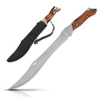 Große Machete mit Säge, Buschmesser, 44,7 cm lang, für Outdoor und Jagd