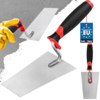 Edelstahl Trapezkelle mit Gummigriff, ideal für Mauererarbeiten, hochwertiges Werkzeug für Profis und DIY-Maurer