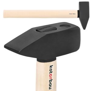 KOTARBAU Hammer 3 kg mit Holzschaft, Stahlhammer und Schlosserhammer für Ingenieurhammer und Werkzeug