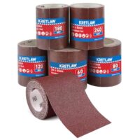 Schleifpapierrollen-Set mit 5 Rollen, verschiedene Körnungen und vielseitige Einsatzmöglichkeiten für Holz, Metall, Stahl und mehr