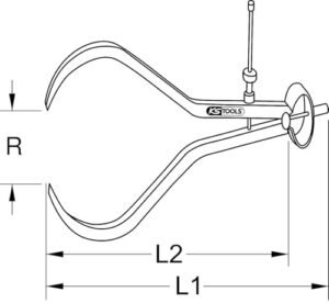 KS Tools 300.0426 Präzisions-Feder-Greifzirkel mit Außentaster, ideal für präzise Arbeiten bei Holz, Metall und Kunststoff