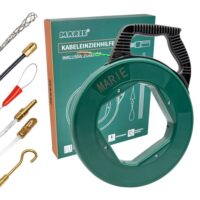 Kabel einziehen Hilfe mit 4,5mm PET, Kabelziehhilfe für Elektroarbeiten, Einziehspirale mit Feder zum sicheren Ziehen dunkelgrün