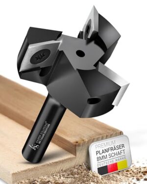 Robuster Holzfräser mit 8mm Schaft und 39mm Fräs-durchmesser für Oberfräse, CNC-Fräse und Tisch-Oberfräse