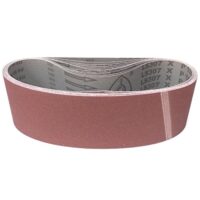 Klingspor Schleifband LS307X - 100 x 860 mm - Körnung P80 - 10 Stück - für Holz & Metall - reißfeste halbflexible Gewebeunterlage - Profi-Schleifbänder für Handbandschleifer