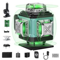 Kreuzlinienlaser, grüne Laserlinien, 16 Linien, Selbstnivellierung, Wasserwaage, für Bau und Renovierungsprojekte, präzise Linienzeichnung, ferngesteuert