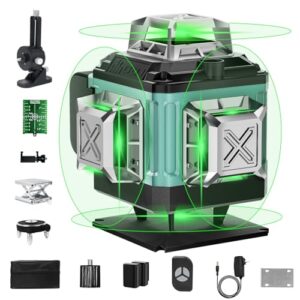 Kreuzlinienlaser, grüne Laserlinien, 16 Linien, Selbstnivellierung, Wasserwaage, für Bau und Renovierungsprojekte, präzise Linienzeichnung, ferngesteuert