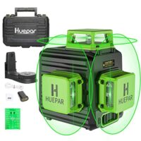 Kreuzlinienlaser, 3 x 360° Laser Wasserwaage Selbstnivellierender Kreuzlinienlaser Grün 12 Linien Laser, Linienlaser Kreuzlaser Baulaser für Innenbereich Baustelle mit Lithium-Batterie