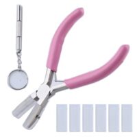 Hochwertige 5-Zoll-Doppel-Nylon-Backenzange mit Schraubendreher und Ersatzspitzen für professionelle Schmuckherstellung, Drahtglätter und Drahtwickelwerkzeug