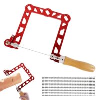 Laubsäge mit 13 Ersatzblättern für professionelle Holzarbeit, multifunktionales Schneidehandwerkzeug für Holz, Kunststoff und Gummi, hochwertige Laubsäge mit ergonomischem Design