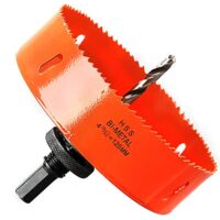 Lochsäge 125mm, Schnellarbeitsstahl HSS M42 Bi-Metall Lochsäge mit Sechskant-Schaft und Bohrer für Holz, Trockenbau und Metallblech