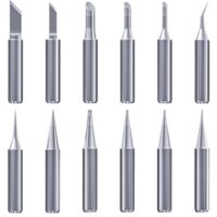 12-teiliges Set aus Lötspitzen für verschiedene Schweißwerkzeuge, inklusive Kegel, Messer und Winkel, hergestellt aus hochwertigem Kupfer mit einer guten Wärmeleitfähigkeit und langlebigen Materialien