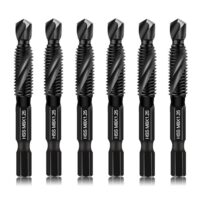 M8 Drill & Tap Bit Set, Kombinations-Schraubendrehwerkzeuge in M8*1.25 mit Anti-Rost-Schutzschicht, 6mm-Hex-Antrieb und Behälter