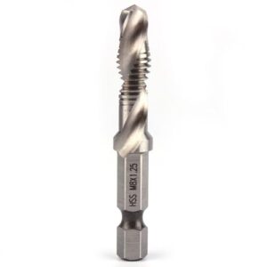 Hochwertiger M8 Gewindebohrer für Kunststoffe, Holz und Metalle, HSS-Material, selbstzentrierendes Design, einstufiger Bohren und Gewindeschneiden
