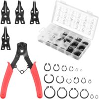 MAMIELIZ 304 Stück 4-in-1 Sprengringzangen Set, umfangreiches Werkzeug für alle Anforderungen, Sicherungsringzange mit Anti-Rutsch-Griff, hochwertiger Kohlenstoffstahl, leicht zu bedienen, ideal für Heimwerkerwerkstätten, Autos und Maschinen