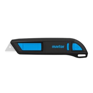 MARTOR Sicherheitsmesser mit Klingeneinzug und abgerundeter Klinge, SECUNORM 300, Profi Cuttermesser, leicht, Kunststoff, rechts- und linkshändig, GS geprüft, 17 mm Schnitttiefe