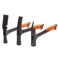 MIVOS Hämmer-Set 3-tlg mit 2K Fiberglasstiel - Latthammer - Maurerhammer - Ziegelhammer - Stahlhammer mit Anti-Vibration Gummigriff und Geschmiedet Stahlkopf 600g