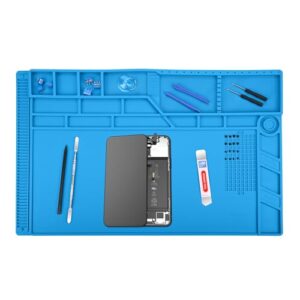 Silikon-Lotmatte mit 55 x 35 cm Ausdehnung, hitzebeständig bis 500°C, für Lötarbeiten an Handys, Computern und Elektronikgeräten