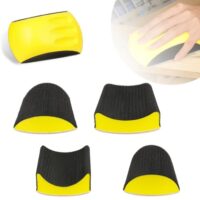 Manueller Schleifklotz aus PU-Material mit elastischem Griff und Klettverschluss, ideal für das Polieren und Feinschleifen von Holz.