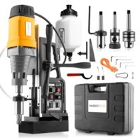 WABROTECH Magnetbohrmaschine WT28REWG für Metallbearbeitung, 60 mm Bohrungen, 300 U/min, 13800 N Magnethaltekraft, Tragbar und präzise