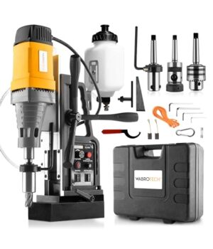 WABROTECH Magnetbohrmaschine WT28REWG für Metallbearbeitung, 60 mm Bohrungen, 300 U/min, 13800 N Magnethaltekraft, Tragbar und präzise