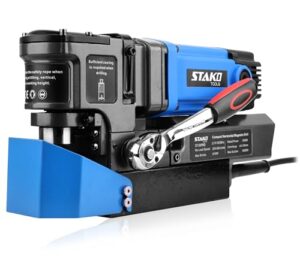 STAKO Magnetbohrmaschine ST-50PRO, tragbare Kernbohrmaschine für Metallbearbeitung mit Weldon 19 mm, Leicht 10 kg und Magnetkraft 16500 N