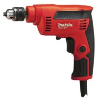 Makita M6501 Bohrmaschine mit hohen Drehzahlen und elektronischer Geschwindigkeitsregelung, ideal für Heimwerker, schwarz und rot