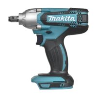 Makita DTW190Z Schlagschrauber mit 190 Nm Drehmoment und 18 V Spannung, blauer Rahmen auf schwarzem Hintergrund