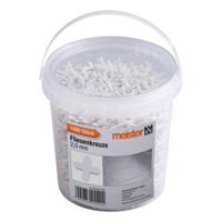 Meister Fliesenkreuze 2,0 mm - Praktisches Set mit 1800 Stück aus robustem Polypropylen - weiß für die Verlegung von Wand- und Bodenfliesen