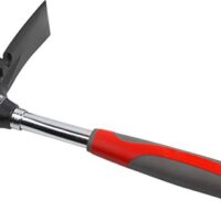 Meister Maurerhammer - 600 g Kopfgewicht - schwarz / rot / grau - Berliner Form - mit Stahlrohrstiel - Zwei-Komponentengriff - Zimmererhammer - Maurer Werkzeug