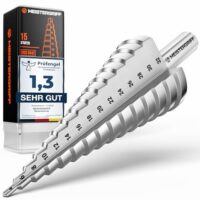 Hochwertiger HSS Kegelbohrer mit 15 Stufen für präzises Bohren in Metall, Edelstahl, Kunststoff und Holz