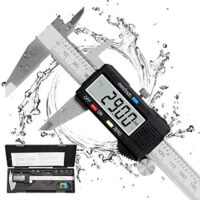 Digitaler Messschieber aus Edelstahl, 150 mm, spritzwasser- und staubdicht, mit LCD-Anzeige für den Haushalt und die Industrie
