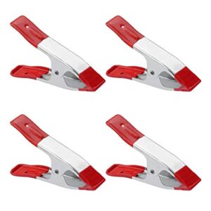 Hochwertige Metall-Federklemmen mit gummierter Spitze für Camping, Planen und Holzbearbeitung - robuste Marktsstand-Clips in Silber für eine sichere Spannkraft