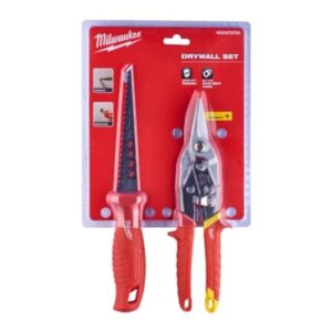 Trockenbauset mit zwei Teilen für Wände und Decken, Milwaukee-Marke, hochwertige Qualität, robust und widerstandsfähig gegen Hitze, Kälte und Feuchtigkeit.
