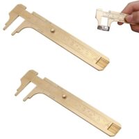 Zwei Mini-Messschieber aus Messing mit doppelter Skala für präzise Messungen. Hohe Qualität, leicht zu transportieren und günstig.